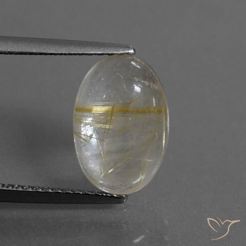 3.12ct Naturel Marron doré très clair Quartz rutile, ovale, Transparent