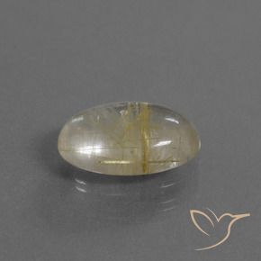 Quartz rutile Marron doré très clair naturelle ovale, 3.12 ct, Transparent