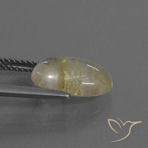 Quartz rutile Marron doré très clair naturelle ovale, 3.12 ct, Transparent
