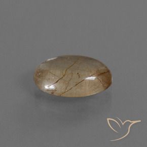 Quartz rutile Bois marron très clair naturelle ovale, 3.06 ct, Transparent