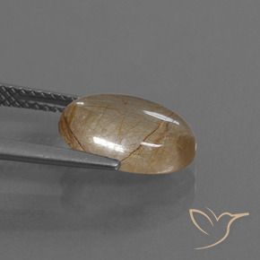 Quartz rutile Bois marron très clair naturelle ovale, 3.06 ct, Transparent