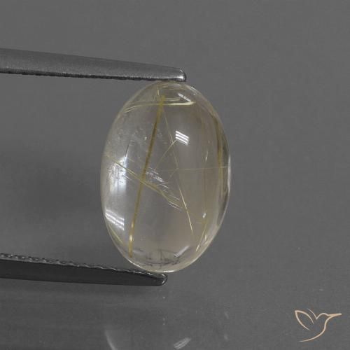 3.27ct Naturel Marron doré très clair Quartz rutile, ovale, Transparent