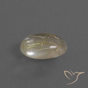 Quartz rutile Marron doré très clair naturelle ovale, 3.27 ct, Transparent