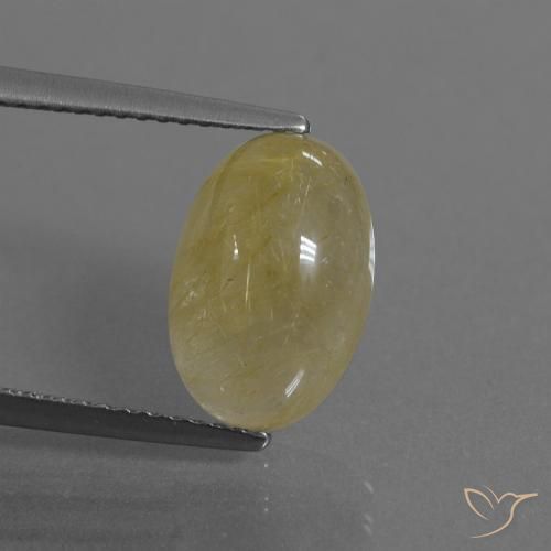 4.30ct Naturel Jaune moyen Quartz rutile, ovale, Transparent