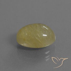 Quartz rutile Jaune moyen naturelle ovale, 4.30 ct, Transparent
