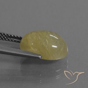 Quartz rutile Jaune moyen naturelle ovale, 4.30 ct, Transparent