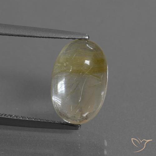 4.09ct Naturel Jaune clair Quartz rutile, ovale, Transparent