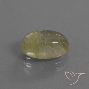 Quartz rutile Jaune clair naturelle ovale, 4.09 ct, Transparent