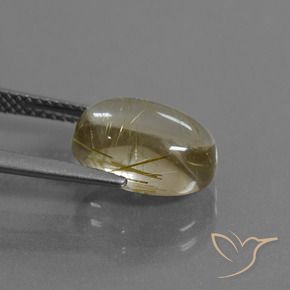 Quartz rutile Marron doré très clair naturelle ovale, 4.38 ct, Transparent