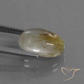 Quartz rutile Marron doré très clair naturelle ovale, 3.87 ct, Transparent