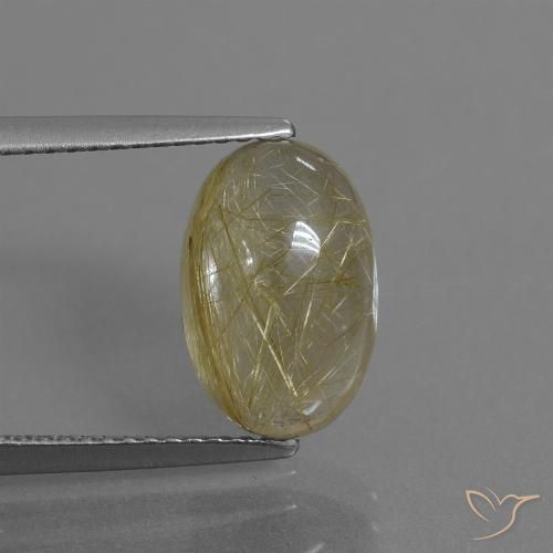 3.89ct Naturel Jaune Toscane Quartz rutile, ovale, Transparent