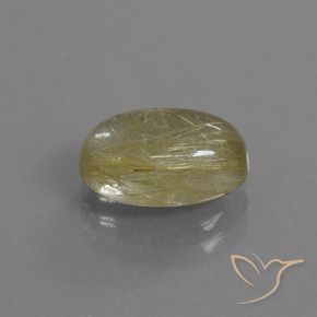 Quartz rutile Jaune Toscane naturelle ovale, 3.89 ct, Transparent