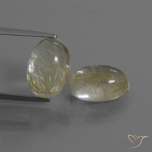 11.22ctw Naturel Jaune clair Quartz rutile, ovale, Transparent
