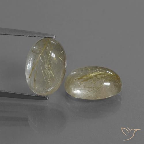 10.24ctw Naturel Jaune Toscane Quartz rutile, ovale, Transparent