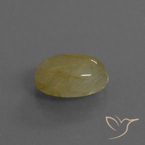 Quartz rutile Jaune moyen naturelle ovale, 5.27 ct, Translucide