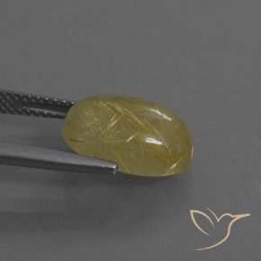 Quartz rutile Jaune moyen naturelle ovale, 5.27 ct, Translucide