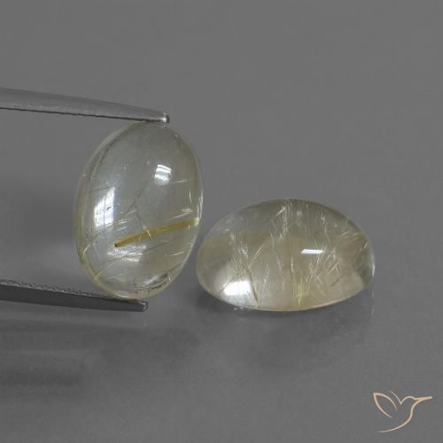 11.00ctw Naturel Jaune clair Quartz rutile, ovale, Transparent
