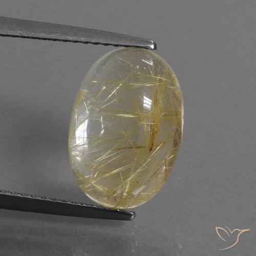 5.19ct Naturel Marron doré très clair Quartz rutile, ovale, Transparent