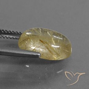 Quartz rutile Marron doré très clair naturelle ovale, 5.19 ct, Transparent