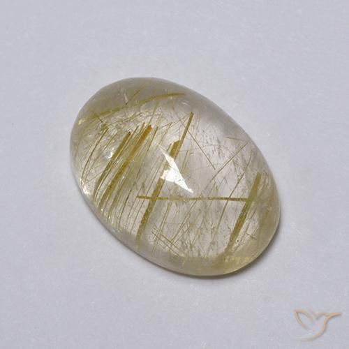 5.25ct Naturel Marron doré très clair Quartz rutile, ovale, Transparent