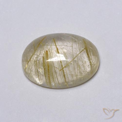 Quartz rutile Marron doré très clair naturelle ovale, 5.25 ct, Transparent