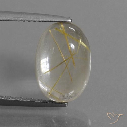 5.34ct Naturel Jaune clair Quartz rutile, ovale, Transparent