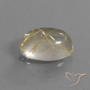 Quartz rutile Jaune clair naturelle ovale, 5.34 ct, Transparent
