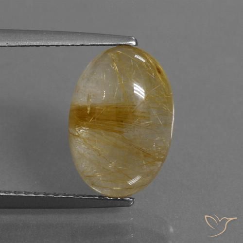 4.68ct Naturel Marron doré très clair Quartz rutile, ovale, Transparent