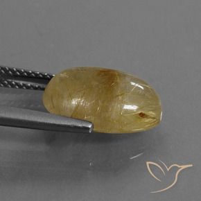 Quartz rutile Marron doré très clair naturelle ovale, 4.68 ct, Transparent