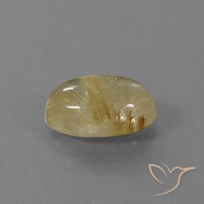 Quartz rutile Marron doré très clair naturelle ovale, 4.57 ct, Transparent