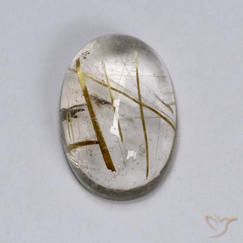 6.44ct Naturel Marron clair Quartz rutile, ovale, Transparent