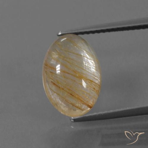 4.60ct Naturel Marron très clair Quartz rutile, ovale, Transparent