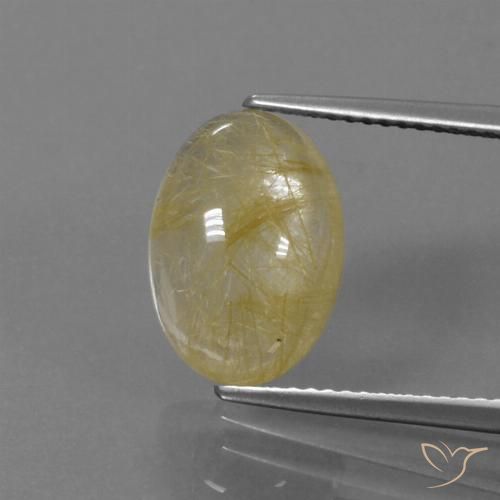 5.06ct Naturel Jaune Toscane Quartz rutile, ovale, Transparent