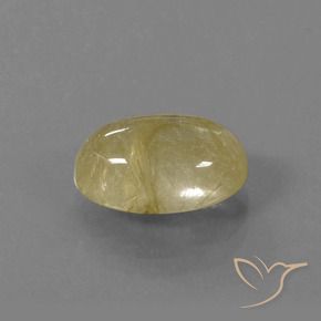 Quartz rutile Jaune Toscane naturelle ovale, 5.06 ct, Transparent