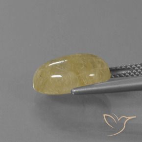 Quartz rutile Jaune Toscane naturelle ovale, 5.06 ct, Transparent