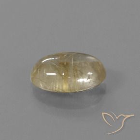 Quartz rutile Marron doré très clair naturelle ovale, 4.36 ct, Transparent
