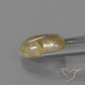 Quartz rutile Marron doré très clair naturelle ovale, 4.36 ct, Transparent