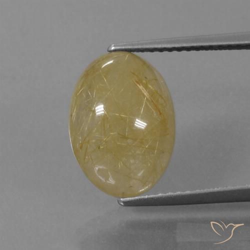 5.66ct Naturel Jaune Dijon Quartz rutile, ovale, Transparent