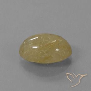Quartz rutile Jaune Dijon naturelle ovale, 5.66 ct, Transparent
