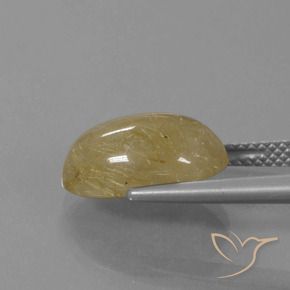 Quartz rutile Jaune Dijon naturelle ovale, 5.66 ct, Transparent