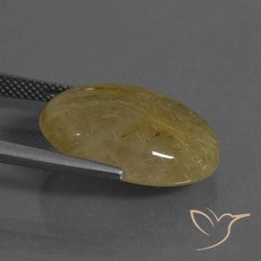 Quartz rutile Jaune moyen naturelle ovale, 16.12 ct, Translucide