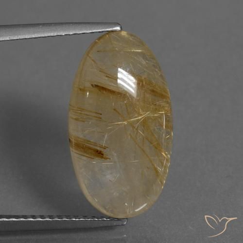 8.23ct Naturel Marron doré très clair Quartz rutile, ovale, Translucide
