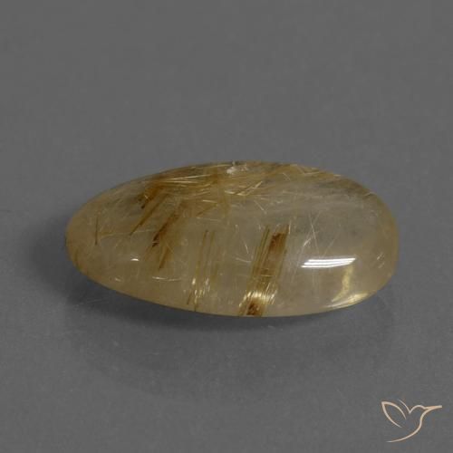 Quartz rutile Marron doré très clair naturelle ovale, 8.23 ct, Translucide