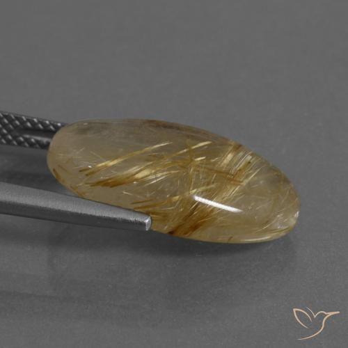 Quartz rutile Marron doré très clair naturelle ovale, 8.23 ct, Translucide