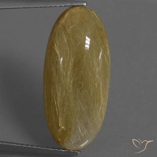 12.34ct Naturel Jaune moyen Quartz rutile, ovale, Translucide