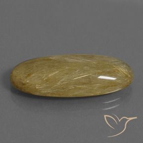 Quartz rutile Jaune moyen naturelle ovale, 12.34 ct, Translucide