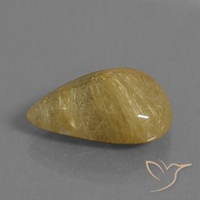 Quartz rutile Jaune moyen naturelle En forme de poire, 14.48 ct, Translucide