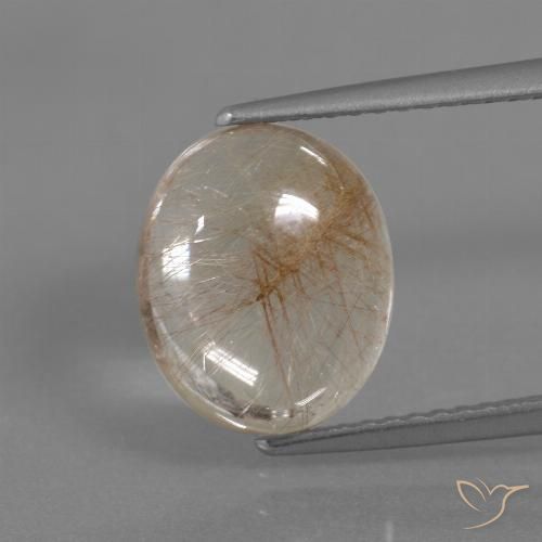 3.95ct Naturel Clair et Bronze doré Quartz rutile, ovale, Transparent