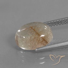 Quartz rutile Clair et Bronze doré naturelle ovale, 3.95 ct, Transparent