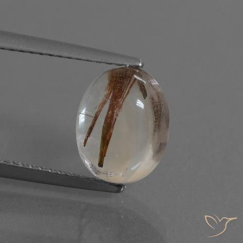 3.48ct Naturel Clair avec cuivre Quartz rutile, ovale, Transparent